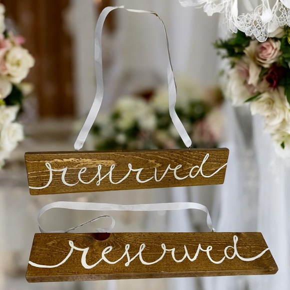 Set of 2 Wooden Reserved Signs - Picture 5 of 16